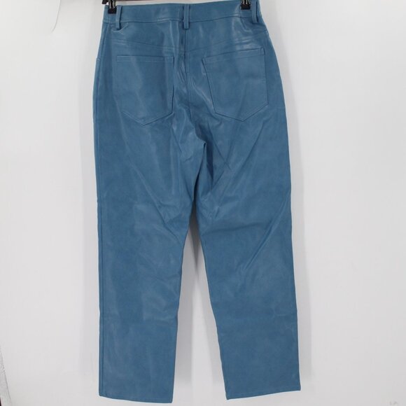 Miaou Pants Womens Large Vegan Leather Ankle Straight Leg High Rise Flat Front - Picture 3 of 11